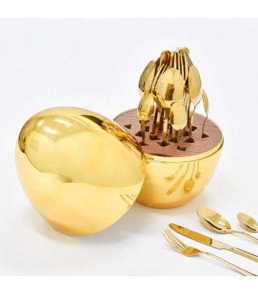 Set de Cubiertos x 24 Dorado - Ref. AX270
